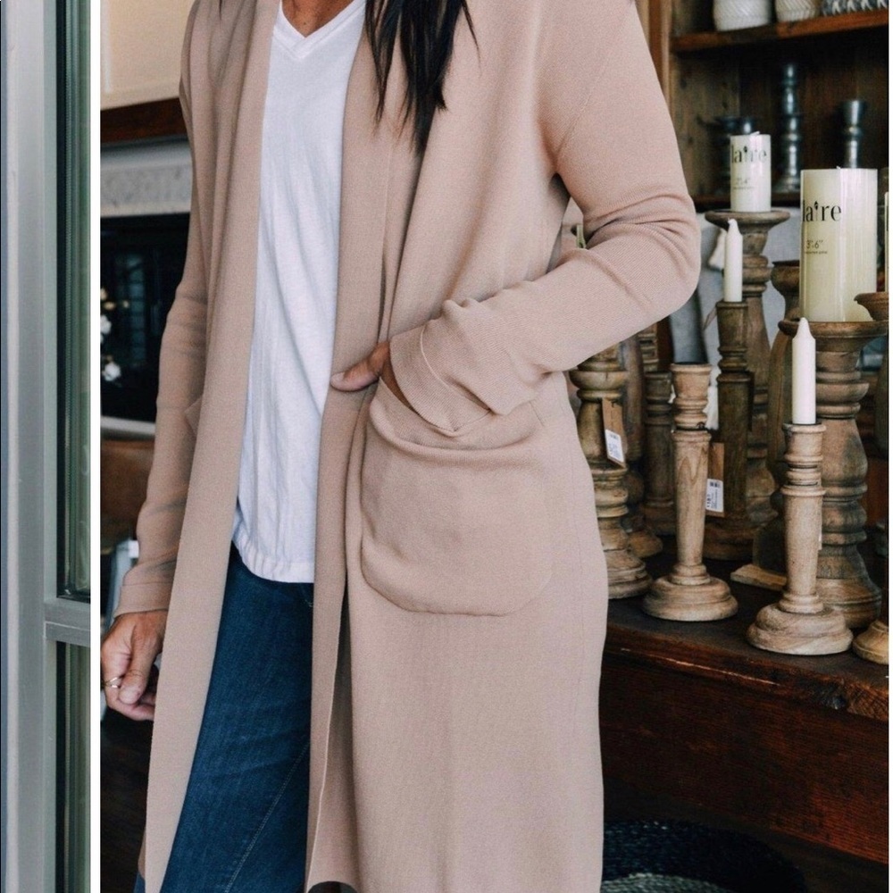 Mod Ref Jack Mocha Open Front Cardigan Size L - image 2